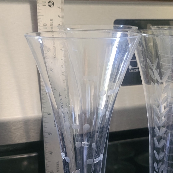 Beautiful Crystal 10" Champagne Flutes...set of 6 - Picture 3 of 3